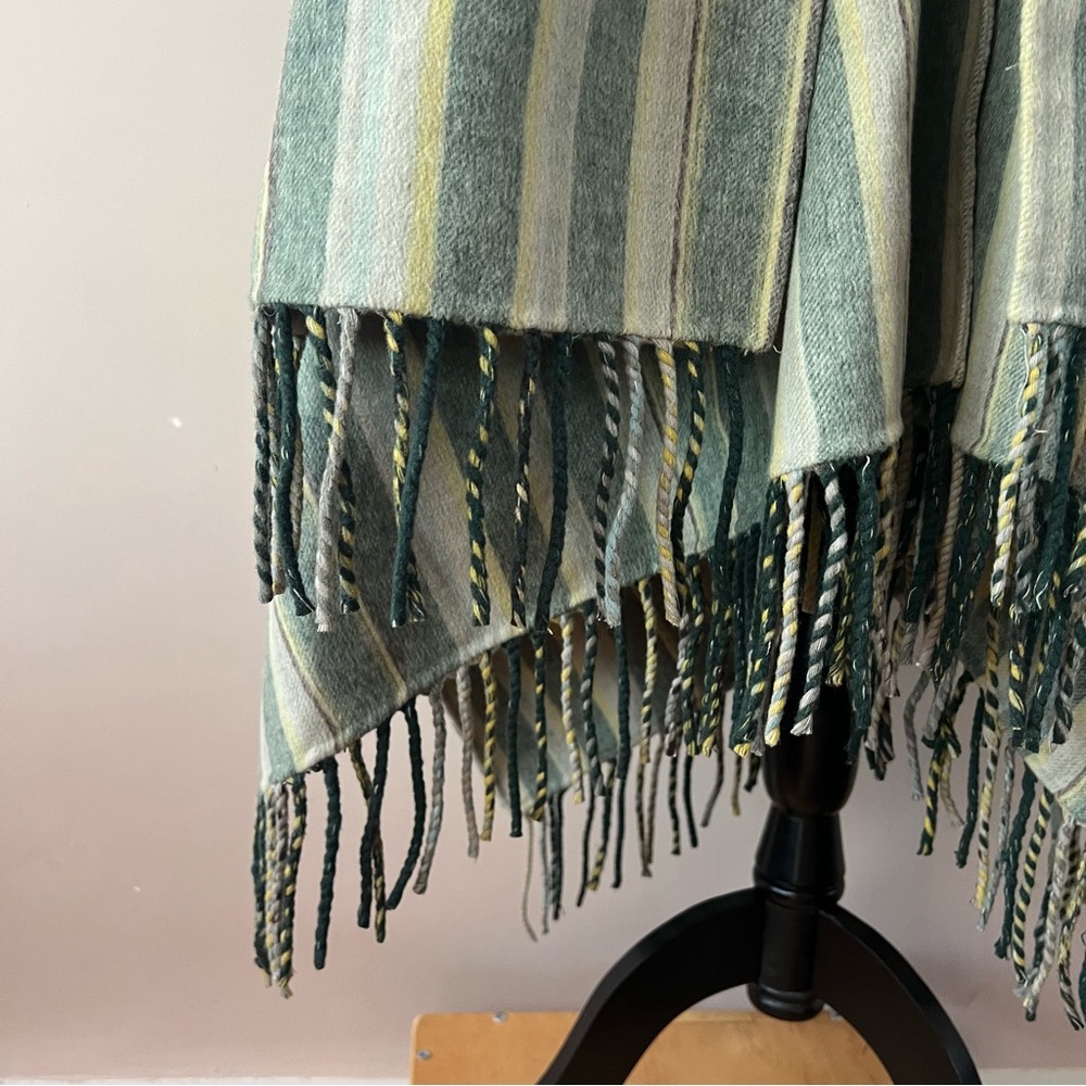 Jonathan Simkhai Striped Poncho in Green and Cream - Picture 5 of 13